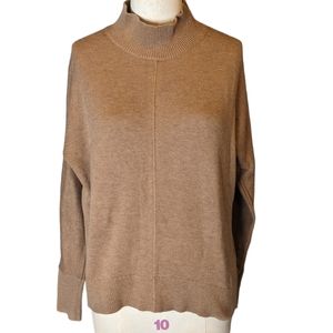 Banana Republic Turtleneck Tan Nylon, Wool, Acrylic Sweater Women's Size LG